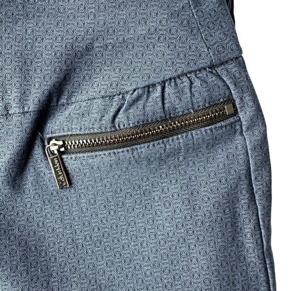 CALVIN KLEIN DARK BLUE PATTERNED PONTE SKINNY PANTS  SIZE XS - Picture 3 of 9